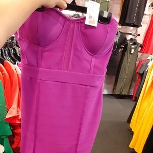 Strapless pink dress